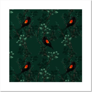 Red-Winged Blackbird Pattern Posters and Art